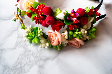 Blossom flower wreath - romantic background