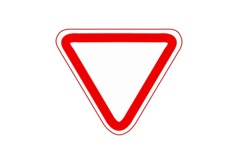 Warning signs. traffic training.  traffic rules. Traffic signs. road signs . give way to oncoming. attention to vehicle priority