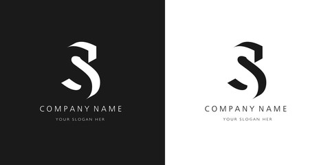 s logo, modern 3d design letter character	 - obrazy, fototapety, plakaty