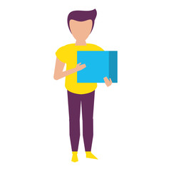 young casual man body cartoon