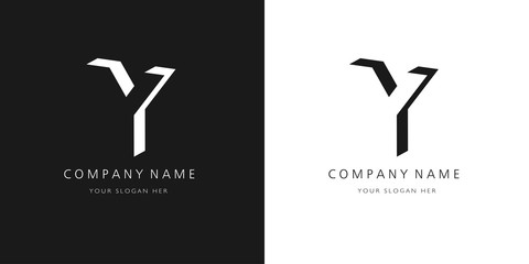 y logo, modern 3d design letter character	 - obrazy, fototapety, plakaty