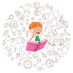 Vector Illustration Of Children Education