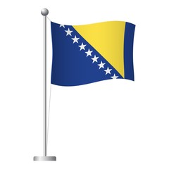 Bosnia and Herzegovina flag on pole icon