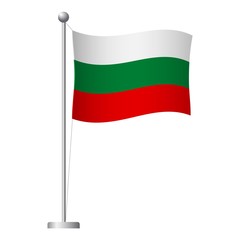 Bulgaria flag on pole icon