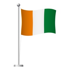 cote d'ivoire - Ivory Coast flag on pole icon