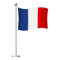 France flag on pole icon