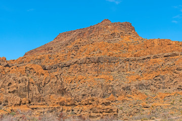 Colorful Cliffs of Volcanic Rock in the Desert