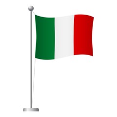 Italy flag on pole icon