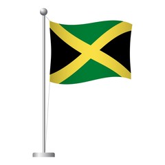 Jamaica flag on pole icon