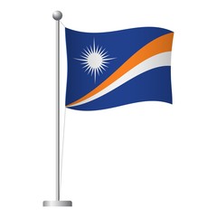 Marshall Islands flag on pole icon