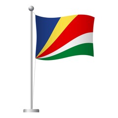 Seychelles flag on pole icon