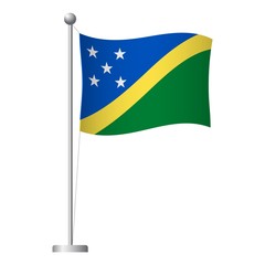 Solomon Islands flag on pole icon