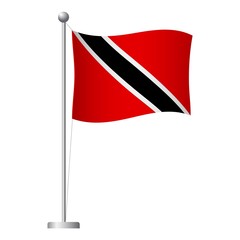 Trinidad and Tobago flag on pole icon