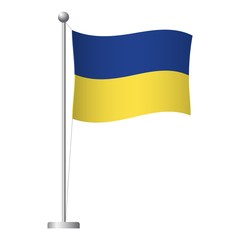 Ukraine flag on pole icon