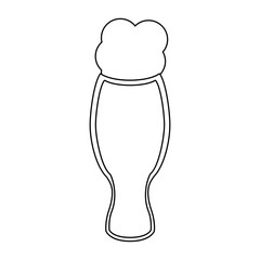 beer glass fresh alcoholic drink in black and white