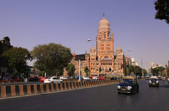 Mumbai, INDIA - December 6 : Historic Mumbai city corporation building in Mumbai India, on December 6,2015 Mumbai, India
