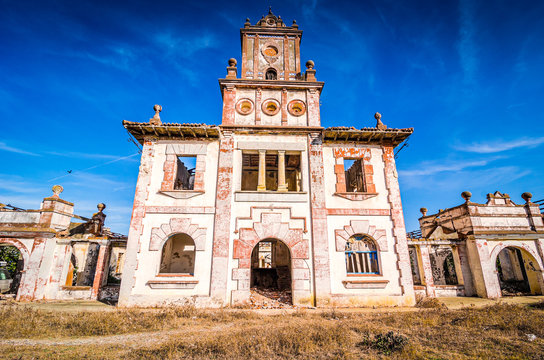 Fnideq, Morocco - October 21, 2013. Old abandoned building
