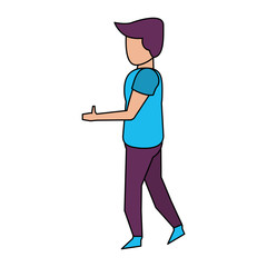 young casual man body cartoon