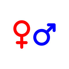 Gender, male, female, sign symbol icon vector illustration