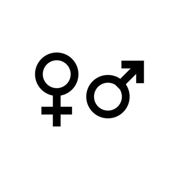 Gender, male, female, sign symbol icon vector illustration