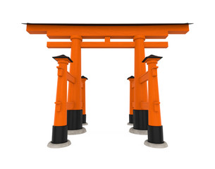 Torii Traditional Japanese Gate Isolated