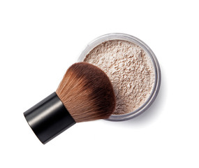 Face powder isolated on white 