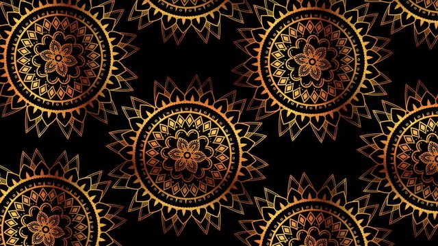 ethnic golden mandalas boho style pattern