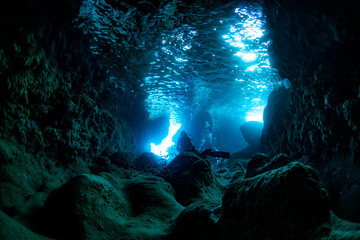Underwater cave in Miyakojima Island