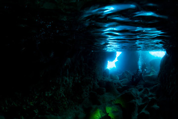 Obraz na płótnie Canvas Underwater cave in Miyakojima Island