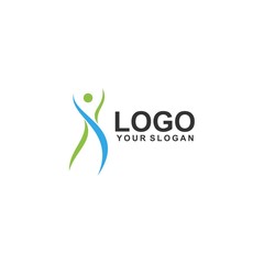people logo template, healthy design vector, eco