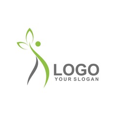 people logo template, healthy design vector, eco