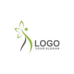 people logo template, healthy design vector, eco