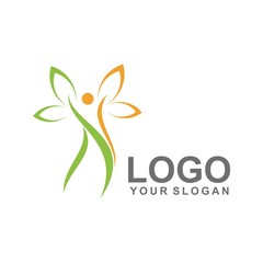 people logo template, healthy design vector, eco