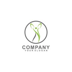 people logo template, healthy design vector, eco