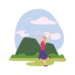 woman happy young people outdoor background