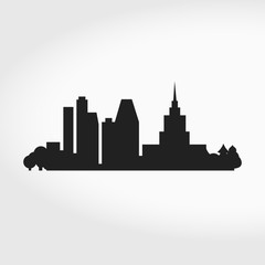 Naklejka premium Sylwetka panoramę wielkiego miasta. Ilustracji wektorowych