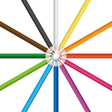 Colored pencils circle