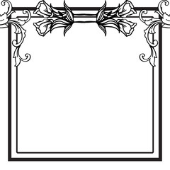 Isolated on a white, floral frame for ornament birthday cards. Vector