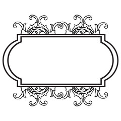 Isolated on a white, floral frame for ornament birthday cards. Vector