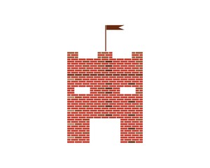 Obraz premium castle logo icon vector illustration design