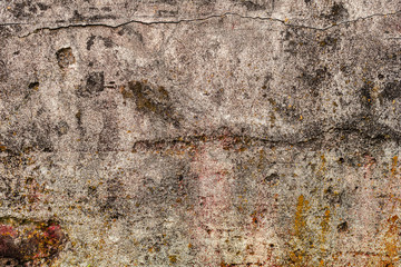 Texture of a concrete wall with cracks and scratches which can be used as a background