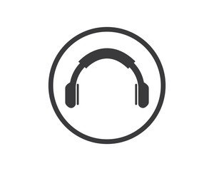 earphones icon logo illustration vector