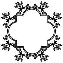 Decorative card with vintage flowers, isolated on white background. Vector