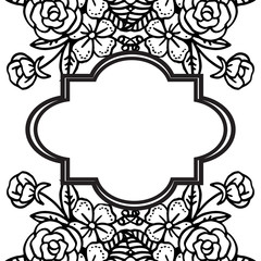 Cute wreath frame, invitation card and greeting card. Vector