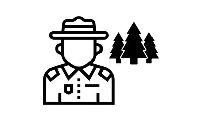 forest ranger vector icon