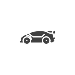 Sport car vector icon. filled flat sign for mobile concept and web design. Super car glyph icon. Symbol, logo illustration. Vector graphics