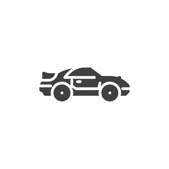Muscle car vector icon. filled flat sign for mobile concept and web design. Coupe car glyph icon. Symbol, logo illustration. Vector graphics