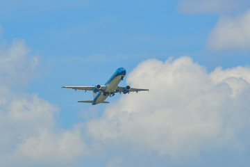 Airplane taking-off from the airport
