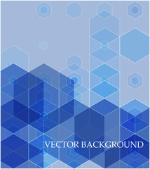 Obraz premium Vector Abstract geometric background. Blue hexagon shape