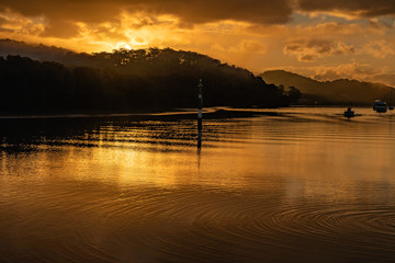 Rain Clouds, Reflections and Bay Waterscape